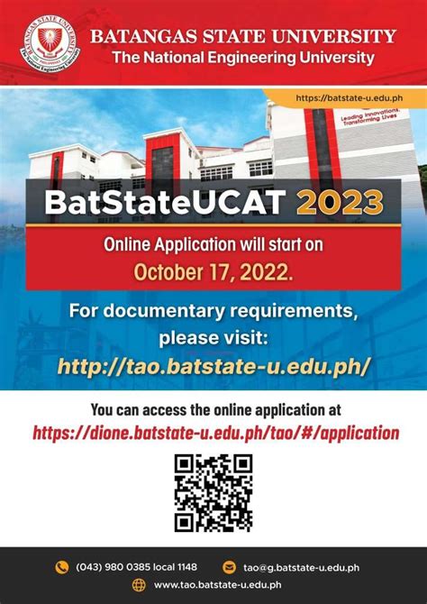 batangas state university application portal|BatStateUCAT 2023 Online Application opens on October 17, 2022.